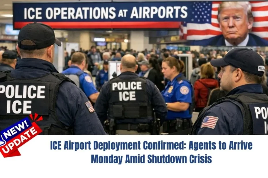 ICE Airport Deployment Confirmed: Agents to Arrive Monday Amid Shutdown Crisis